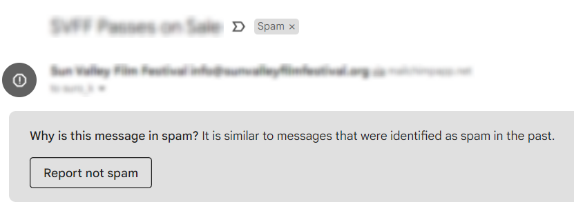 report not spam screenshot